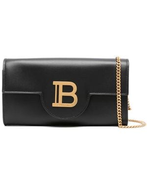 Balmain B-Buzz Wallet On Chain Calfskin By - Black