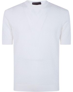 FILIPPO DE LAURENTIIS Short Sleeves Round Neck Jumper - White