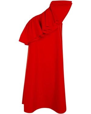Essentiel Antwerp 'Juicer' Asymmetric Ruffle Dress - Red