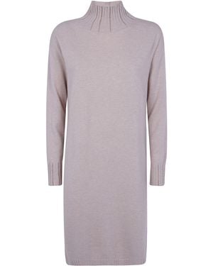 Fabiana Filippi Platinum Turtle Neck Knit Dress - Purple