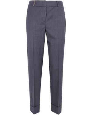 Peserico Regular Waist Pants - Blue
