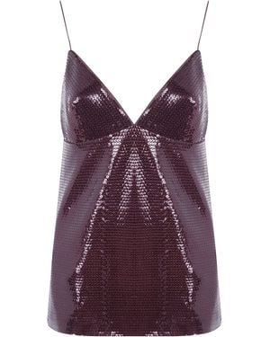 Alberta Ferretti Top Paillettes Jersey - Purple