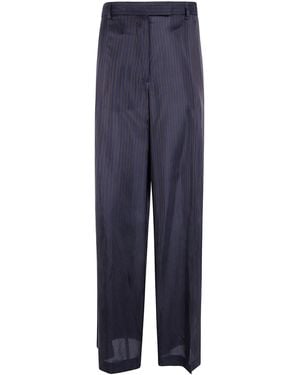 Dries Van Noten Trousers Cupro Dark "Penn" - Blue