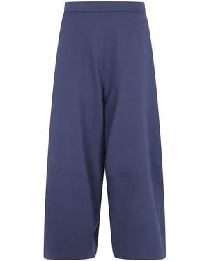 Pierantoniogaspari Trousers Wide Leg "Milano Knit Trousers" - Blue
