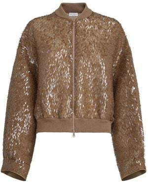 Brunello Cucinelli Cardigan Sweatshirt Jacket - Brown