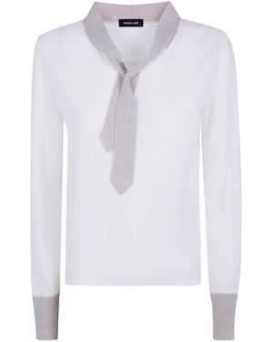 Anneclaire Jumper Round Neck "D1869.857 730 Oyster" - White