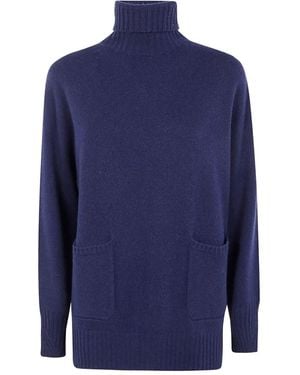 Drumohr Long Sleeve Turtle Neck - Blue