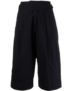 Y's Yohji Yamamoto Typewriter Pr Dye Gurkha Halp Trousers - Blue