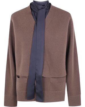 Sacai Sweater Wool Knit "Costruzione Autunno Inverno" - Brown