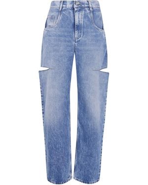 Maison Margiela Cutout Denim Trousers - Blue