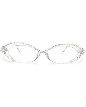 YVMIN Occhiali Pearl Crystal "Daisy Pearl" - Bianco