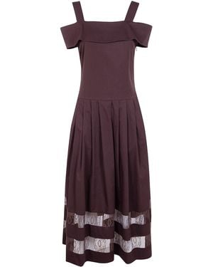 Blugirl Blumarine Lace Cotton Dress - Purple