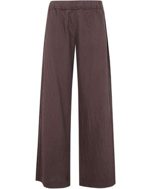 Labo.art Labo. Art "Diana" Rock Cotton Straight Trousers - Brown