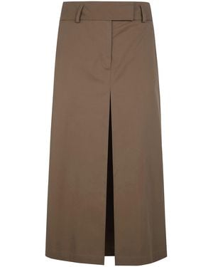 Filippa K "Box" Pleat Skirt - Brown