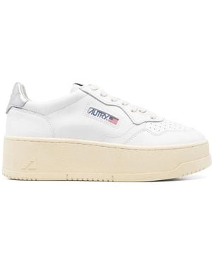 Autry "Platform Low" Leather Sneakers - White