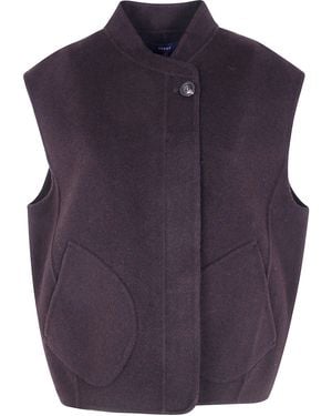 Soeur Gilet Double Faced Wool "Adeline" - Blue