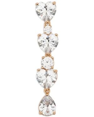 Self-Portrait Heart Crystal Tiered Earrings - White