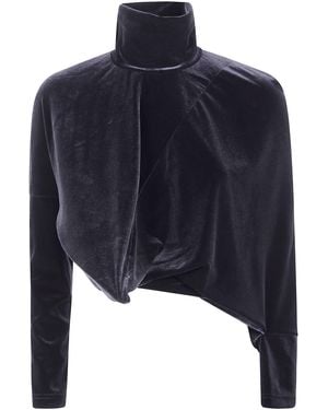 Junya Watanabe Asymetrical Turtleneck Jumper - Blue