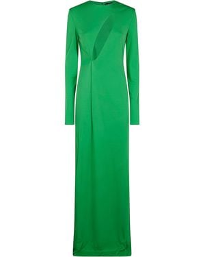 Tom Ford Crepe Jersey Long Sleeve Evening Dress - Green