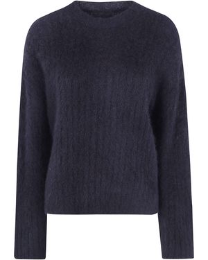 Uma Wang "Fluffy Wool" Crewneck Top - Blue