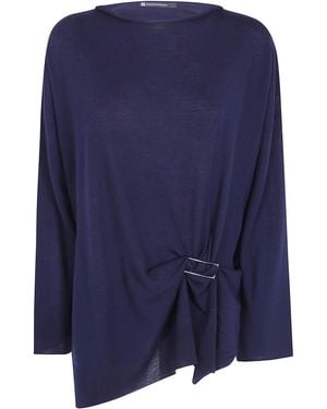 Pierantoniogaspari Jumper Equal Neck "Equal Neck Jumper With Buckles - Blue