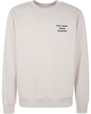Drole de Monsieur Le Sweatshirt Slogan Round Neck Sweatshirt - Bianco