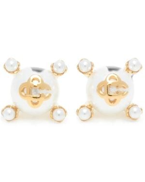 CASABLANCA Orecchini Metallici "Lotus" Pearls Stds - Neutro