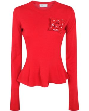 Blumarine Wool Jumper Godet - Red