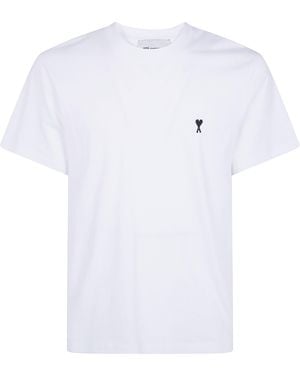 Ami Paris T-Shirt Contrast "Quota Ami De Coeur" - White