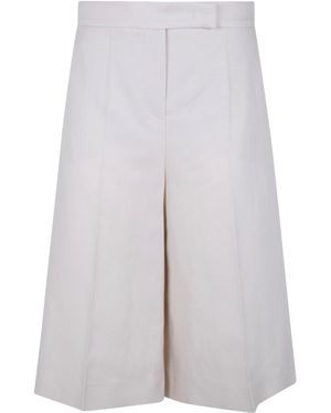 Max Mara "Kaki" Linen Bermuda Trousers - Natural