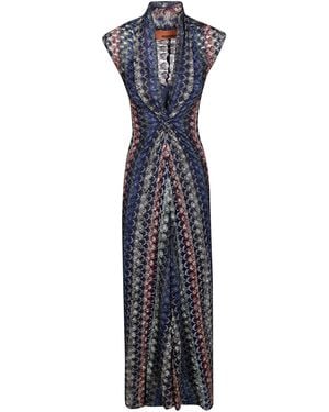 Missoni Dress Long "Ds26Wg2H. Br015P Smspv Dark Version" - Blue