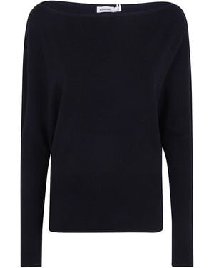 Jonathan Simkhai Sweater Draped Off Shoulder "Lavina" - Blue