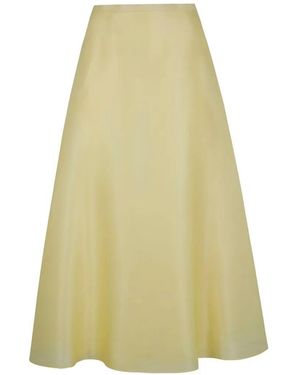 Alberta Ferretti Triple Organza Round Midi Skirt - Yellow