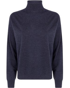Drumohr Sweater Turtle Neck "L1D105R 680 Charcoal" - Blue