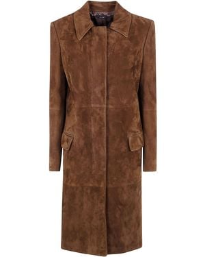 Tom Ford Coat Full Grain Lamb Suede "Mackintosh" - Brown