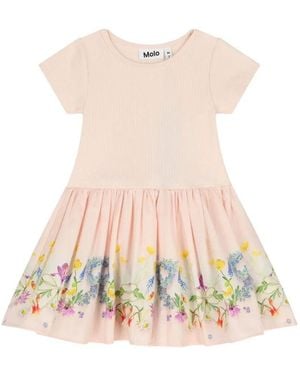 Molo 'Carin' Short Sleeves Dress - Natural