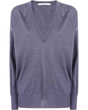 Nuur Maglione Maniche Lunghe V Collo "263Fxb08002" - Blu