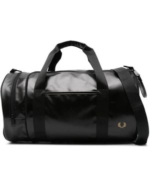 Fred Perry Tonal Classic Barrel Bag - Black