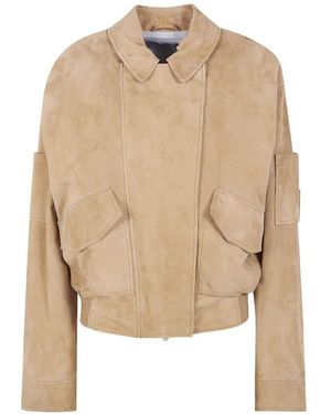DR. HOPE Oversized Nappa Vintage Bomber Jacket - Natural