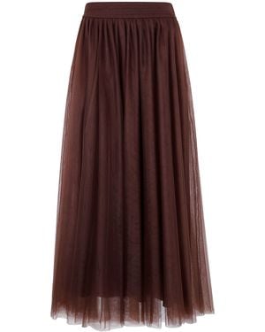 Fabiana Filippi Tulle Wide Skirt - Purple