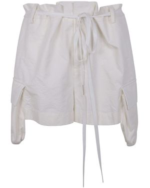 Ann Demeulemeester Nadina Cargo Shorts Natural Wash Cotton - White