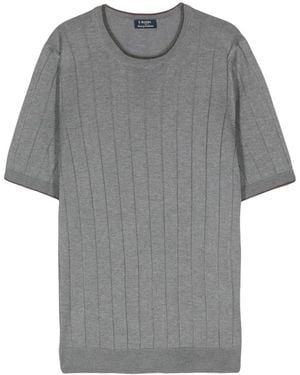 Barba Napoli Silk Round Neck Jumper - Grey