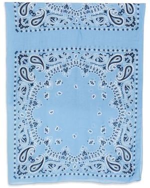 Destin Cotton "Quadra" 120X120 Cm Bandana Print - Blue