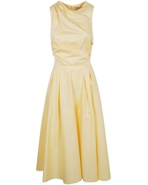 Elisabetta Franchi Midi Dress Oversize By - Yellow