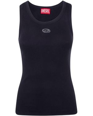 DIESEL Logo Cotton Tank Top - Black