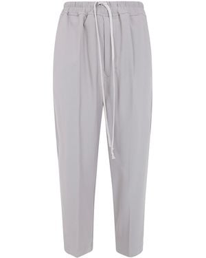 Rick Owens "Drawstring Astaires" Cropped Pants - Gray