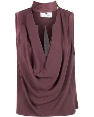 Elisabetta Franchi Sleeveless Shirt - Brown