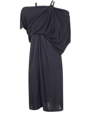 Tom Ford Chain Stones Embroidery On Crepe Jersey Cocktail Dress - Blue