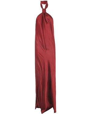 Ann Demeulemeester Ingeborg X Long Tied Dress With Back Train - Red