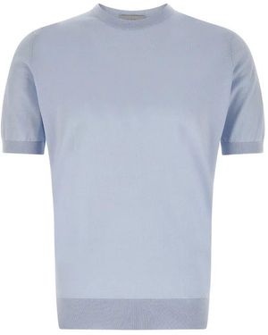John Smedley "Kempton" Crewneck Short Sleeves T-Shirt - Blue